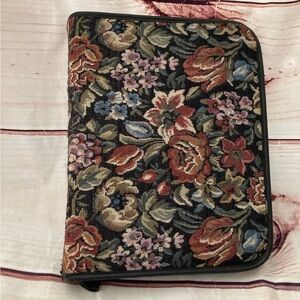 Floral Tapestry Zippered Pouch